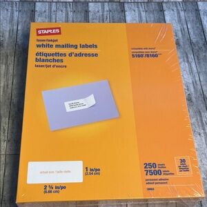 Staple Orange and White Mailing Labels
